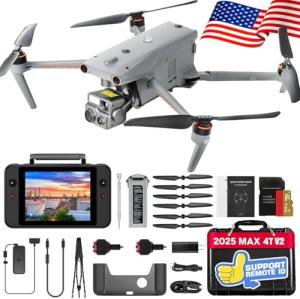 Autel Robotics EVO MAX 4T V2, Upgrade of MAX 4T/ 4T XE, 2025 Support Remote ID,1/2'' CMOS 48MP Wide, 640x512 T~hermal Camera, 16.4–3737ft L~aser Rangefinder, 48MP Zoom Camera, Battery In-place Detection, No Blind Spots, A-Mesh 1.0, Triple Anti-Jamming