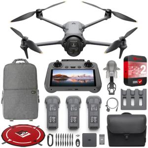 DJI Mavic 4 Pro Triple Camera Flagship Drone Fly More Combo (w/DJI RC 2), 100MP 4/3 CMOS Hasselblad Camera With 6K/60fps HDR Video, 0.1-Lux Nightscape, Obstacle Sensing Bundle with Deco Gear Kit
