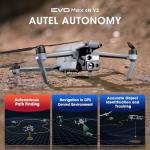 Autel Robotics EVO MAX 4N V2, Starlight Night-Vision/ Wide/ Thermal/ L~aser 4 Cameras in One UAV, Upgrade of MAX 4T V2/ 4N, 5KM Night Vision Observation, A-Mesh 1.0, 720° Obstacle Avoidance, Triple Anti-Jamming, Hot-Swappable, 42 Mins, IP43, Autel SDK