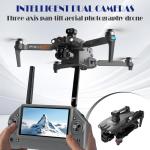 2026 Upgraded Drones with Camera for Adults 4K, FPV Drones with 7.2" Touchscreen Remote, 100Min Flight Time, 3-Axis Gimbal & EIS, GPS Auto Return, Follow Me, 6-Mile Range, Payload Drop, Professional Adult Drone with Long Range (black-3 battery)