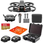 DJI Avata 2 Fly More Combo (3 Batteries) FPV Drone with Camera 4K, Propeller Guard, Camera Drone, Goggles 3 & RC Motion 3 Nanuk 925 Waterproof Hard Case, SD Card, Landing Pad, 2X Strobe LEDs
