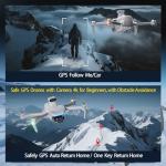 45%CODE Bingchat Touch Screen Remote Drones with Camera for Adults 4k, Obstacle Avoidance for Beginners, 3 Axis Gimbal for Photography, 19000FT Long Control, GPS Follow Me, Auto Return, Cool Flash Lights, 70 Mins Long Flight, 50x Zoom