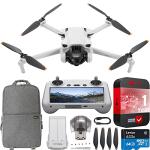 DJI Mini 3 Camera Drone Quadcopter with RC Smart Remote Controller (With Screen), 4K Video, 38min Flight Time, True Vertical Shooting, Intelligent Modes Bundle with Deco Gear Backpack + Accessories