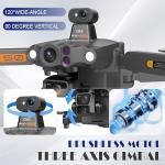 2026 Upgraded Drones with Camera for Adults 4K, FPV Drones with 7.2" Touchscreen Remote, 100Min Flight Time, 3-Axis Gimbal & EIS, GPS Auto Return, Follow Me, 6-Mile Range, Payload Drop, Professional Adult Drone with Long Range (black-3 battery)