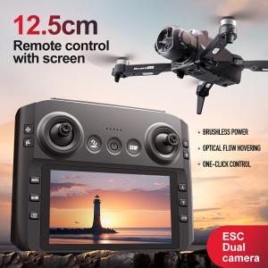 8K Dual Camera Drone with 4.3" Screen Remote, Brushless Motor, 2 Batteries