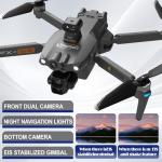 2026 Upgraded Drones with Camera for Adults 4K, FPV Drones with 7.2" Touchscreen Remote, 100Min Flight Time, 3-Axis Gimbal & EIS, GPS Auto Return, Follow Me, 6-Mile Range, Payload Drop, Professional Adult Drone with Long Range (black-3 battery)