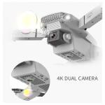 Drone 2025 4K HD Dual Camera WiFi FPV RC Foldable Quadcopter + 4 Batteries