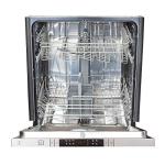 ZLINE 24 in. Top Control Built-In Dishwasher with Satin Stainless Steel Panel and Stainless Steel Tub with Modern Style Handle, 52dBa (DW-SN-24)