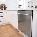 ZLINE 24 in. Top Control Built-In Dishwasher with Satin Stainless Steel Panel and Stainless Steel Tub with Modern Style Handle, 52dBa (DW-SN-24)