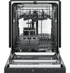 GE GDT225SGLBB 24-Inch Built-In Top Control Dishwasher with Stainless-Steel Interior, AutoSense Cycle & Sanitize Option — Black