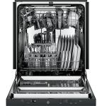 GE GDT225SGLBB 24-Inch Built-In Top Control Dishwasher with Stainless-Steel Interior, AutoSense Cycle & Sanitize Option — Black