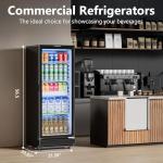 ICEVIVAL 7 Cu.Ft Commercial Refrigerators, Display Fridge with Locking, Key & LED, Outdoor Beverage Refrigerator with Double-Tempered Glass Door, Beverage Cooler for Bar, Office, Restaurant
