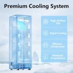 ICEVIVAL 7 Cu.Ft Commercial Refrigerators, Display Fridge with Locking, Key & LED, Outdoor Beverage Refrigerator with Double-Tempered Glass Door, Beverage Cooler for Bar, Office, Restaurant