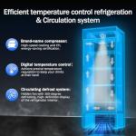 BINGERMA Commercial Display Refrigerator with Glass Door 12 Cu.ft Merchandiser Beverage Cooler Bar Black Drink Fridge for Convenience Stores, Supermarkets,Bars,Offices