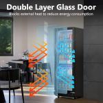 ICEVIVAL 7 Cu.Ft Commercial Refrigerators, Display Fridge with Locking, Key & LED, Outdoor Beverage Refrigerator with Double-Tempered Glass Door, Beverage Cooler for Bar, Office, Restaurant