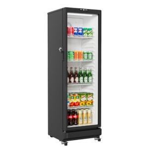BEYOU Beverage Refrigerator, 8.5 cu. Ft Commercial Refrigerator Merchandiser with single Glass Door, Display Fridge for Living Room, Bar, Garage（Black）