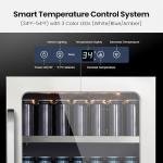 24 Inch Beverage Refrigerator 140 Cans Beverage Fridge, Drink Fridge with Glass Door 3 LED 34-54 ℉ Beverage Coolers Built-in or Freestanding Adjustable Shelves for Home/Kitchen(5.65 cu.ft)