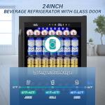 Velivi 24" Black Beverage Refrigerator Cooler: 24Inch Built-In Under Counter Fridge for Soda, Beer, Drink | 168Cans Large Capacity - Perfect for Kitchen, Bar, or Office