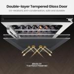 24 Inch Beverage Refrigerator 140 Cans Beverage Fridge, Drink Fridge with Glass Door 3 LED 34-54 ℉ Beverage Coolers Built-in or Freestanding Adjustable Shelves for Home/Kitchen(5.65 cu.ft)