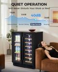 ICEVIVAL Wine and Beverage Refrigerator, 24 Inch Built-In Wine Fridge with Glass Door, Holds 20 Wine Bottles & 60 Cans, Under Counter Refrigerator with Quiet Cooling System & Blue LED Light(Black)