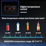 BINGERMA Commercial Display Refrigerator with Glass Door 12 Cu.ft Merchandiser Beverage Cooler Bar Black Drink Fridge for Convenience Stores, Supermarkets,Bars,Offices