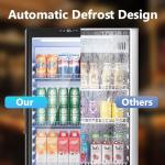 ICEVIVAL 7 Cu.Ft Commercial Refrigerators, Display Fridge with Locking, Key & LED, Outdoor Beverage Refrigerator with Double-Tempered Glass Door, Beverage Cooler for Bar, Office, Restaurant