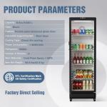 BEYOU Beverage Refrigerator, 8.5 cu. Ft Commercial Refrigerator Merchandiser with single Glass Door, Display Fridge for Living Room, Bar, Garage（Black）