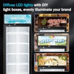 BINGERMA Commercial Display Refrigerator with Glass Door 12 Cu.ft Merchandiser Beverage Cooler Bar Black Drink Fridge for Convenience Stores, Supermarkets,Bars,Offices