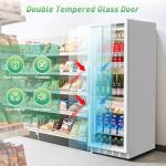 Velivi Commercial Merchandiser Refrigerator, 13.8 Cu Ft Display Beverage Fridge with Glass Door Upright Cooler with LED Light Low Noise, Fast Cooling for Shop, Restaurant, Office (White)