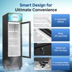 BODEGACOOLER Beverage Refrigerator and Cooler, 6.34 Cu. Ft Commercial Refrigerators for Drink, Beer, Tall Commercial Cooler for Beer, Soda, Single Door Display fridge