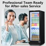 ICEVIVAL 7 Cu.Ft Commercial Refrigerators, Display Fridge with Locking, Key & LED, Outdoor Beverage Refrigerator with Double-Tempered Glass Door, Beverage Cooler for Bar, Office, Restaurant