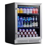 Yeego Beverage-Refrigerator, 24 Inch Beer Cooler Built-in or Freestanding,180 Cans Beverage Cooler with Glass Door,Mini-Fridge for Bottles and Cans Beer/Soda/Water/Wine