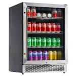 Albott Beverage Refrigerator-24 In fridge with Glass Door, Adjustable Shelves and LED Touch Panel, Under Counter Design for Wine Beer, Built-In or Freestanding Use, 34-64℉