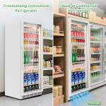 Velivi Commercial Merchandiser Refrigerator, 13.8 Cu Ft Display Beverage Fridge with Glass Door Upright Cooler with LED Light Low Noise, Fast Cooling for Shop, Restaurant, Office (White)