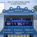 Velivi 24" Black Beverage Refrigerator Cooler: 24Inch Built-In Under Counter Fridge for Soda, Beer, Drink | 168Cans Large Capacity - Perfect for Kitchen, Bar, or Office