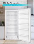 BLACK+DECKER 21.2 Cu. Ft. Convertible Freezer Refrigerator, Upright Freezer with Glass Shelves, Reversible Door, ENERGY STAR rated, Frost Free, BUC2120MW, White