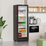BEYOU Beverage Refrigerator, 8.5 cu. Ft Commercial Refrigerator Merchandiser with single Glass Door, Display Fridge for Living Room, Bar, Garage（Black）