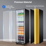 BODEGACOOLER Commercial Beverage Refrigerator with Glass Door,12.5 Cu.Ft Commercial Drink Refrigerator,Upright Large Display Merchandiser Beverage Bar Cooler with Soft LED Light,Adjustable Shelves