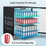 Coolski 24 Inch Beverage Refrigerator Cooler Under Counter, 180 Cans Outdoor Refrigerator for Patio, Built-In or Freestanding Fridge with Stainless Steel Door for Home Bar Kitchen, ETL, NSF Approved