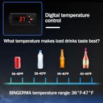 BINGERMA Back Bar Cooler with 2 Glass Doors Commercial Under Counter Beverage Refrigerator 7.4 Cu.ft. ETL Black Drink Fridges for Bar,Office,Convenience Stores