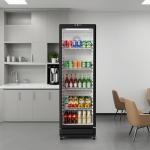 BEYOU Beverage Refrigerator, 8.5 cu. Ft Commercial Refrigerator Merchandiser with single Glass Door, Display Fridge for Living Room, Bar, Garage（Black）