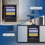 Velivi 24" Black Beverage Refrigerator Cooler: 24Inch Built-In Under Counter Fridge for Soda, Beer, Drink | 168Cans Large Capacity - Perfect for Kitchen, Bar, or Office