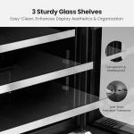 24 Inch Beverage Refrigerator 140 Cans Beverage Fridge, Drink Fridge with Glass Door 3 LED 34-54 ℉ Beverage Coolers Built-in or Freestanding Adjustable Shelves for Home/Kitchen(5.65 cu.ft)