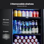 Yeego Beverage-Refrigerator, 24 Inch Beer Cooler Built-in or Freestanding,180 Cans Beverage Cooler with Glass Door,Mini-Fridge for Bottles and Cans Beer/Soda/Water/Wine
