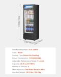 VEVOR Commercial Merchandiser Refrigerator, 6.9 CU.FT Glass Door Display Refrigerator, Beverage Refrigerator Cooler Merchandiser with Adjustable Shelves, Soft LED Light, Customizable Lightbox, Black