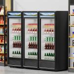 VEVOR Commercial Merchandiser Refrigerator, 6.9 CU.FT Glass Door Display Refrigerator, Beverage Refrigerator Cooler Merchandiser with Adjustable Shelves, Soft LED Light, Customizable Lightbox, Black