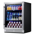 Yeego Beverage-Refrigerator, 24 Inch Beer Cooler Built-in or Freestanding,180 Cans Beverage Cooler with Glass Door,Mini-Fridge for Bottles and Cans Beer/Soda/Water/Wine