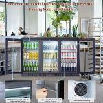 BODEGA BODEGACOOLER Commercial Bar Cooler With 3 Glass Doors,11.4 Cu.Ft Under Counter Beverage Refrigerator,Back Bar Refrigerator,Commercial Display Drink Fridge,LED Lighting Beer Wine Soda Drinks