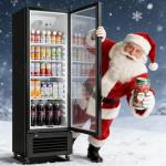 BODEGACOOLER Commercial Beverage Refrigerator, 290L Display Fridge with Soft LED Light, 264 Cans & 120 Bottles Commercial Merchandiser Refrigerator For Kitchen, Home,Office,Garage,Gym,Shop,Man cave