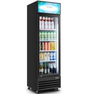 BODEGACOOLER Beverage Refrigerator and Cooler, Commercial Refrigerators with 4 shelves, Commercial Fridge with Soft LED Light. Merchandiser Refrigerators as Black Bar Cooler For Party, 9.0 Cu. Ft .